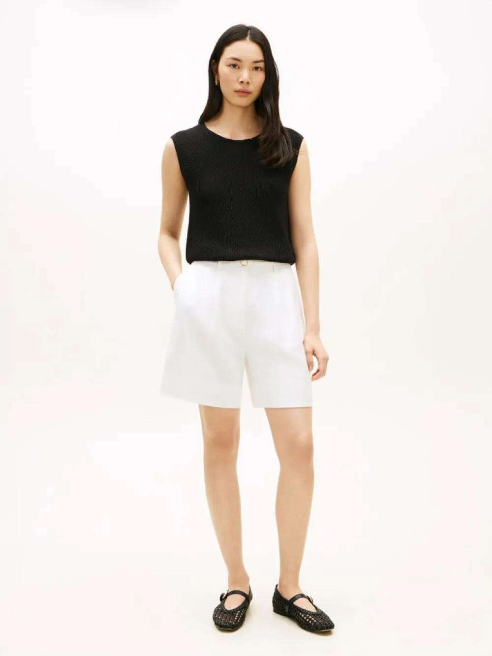 detail Tommy Hilfiger dámsky čierny háčkovaný top