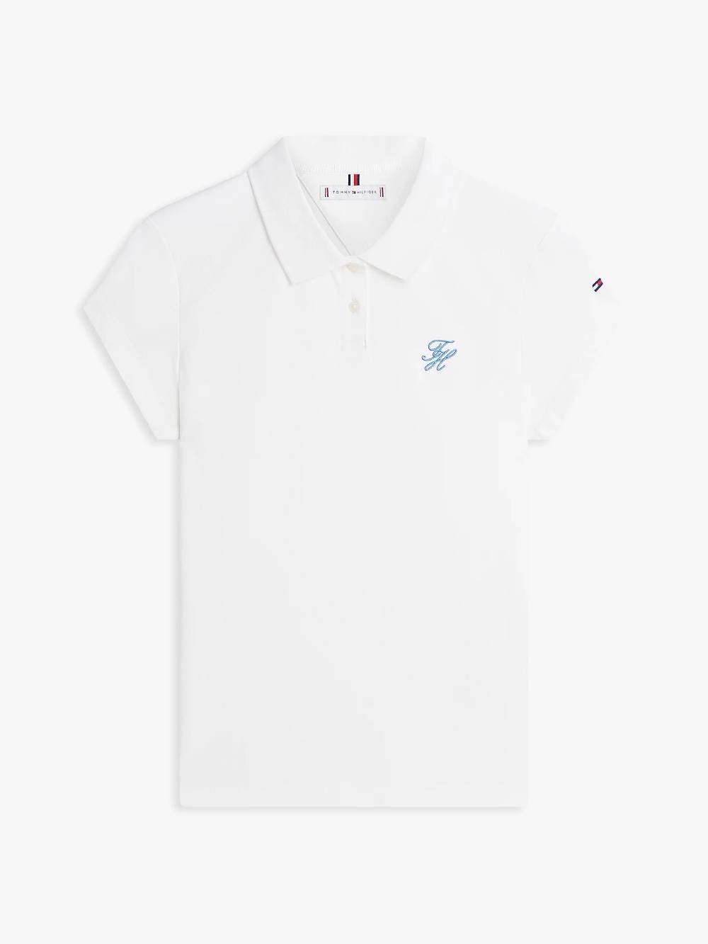 detail Tommy Hilfiger dámska biele polo tričko