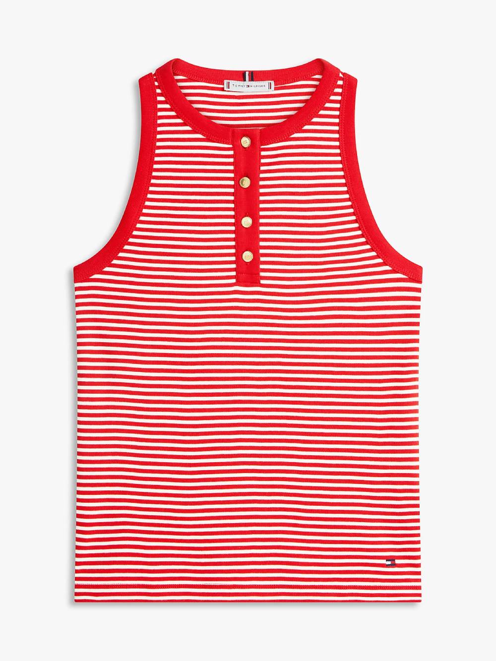 detail Tommy Hilfiger dámska červeno-biele tielko