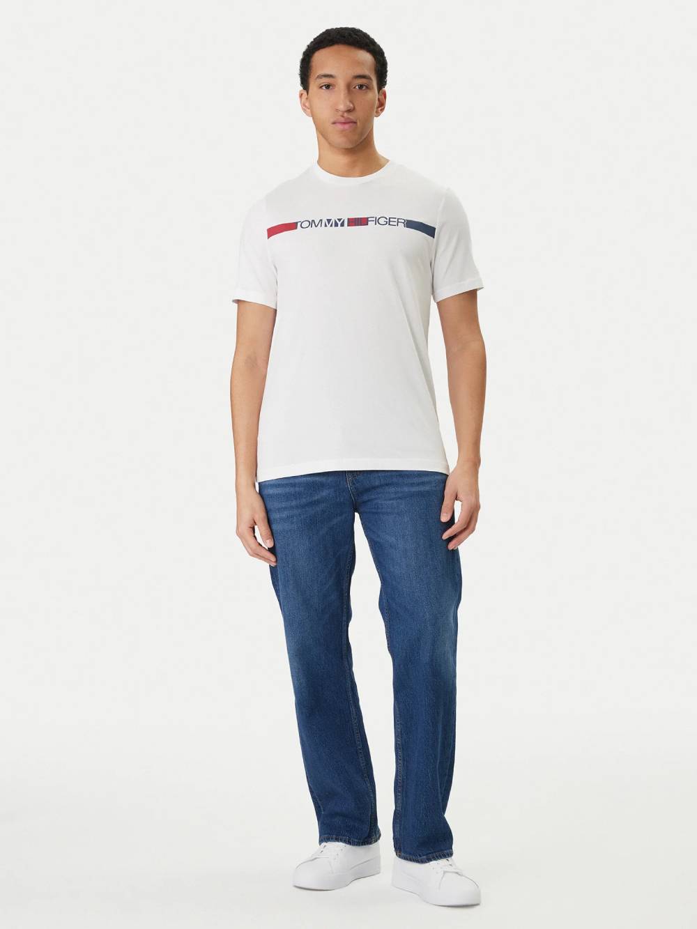 detail Tommy Hilfiger pánske biele tričko