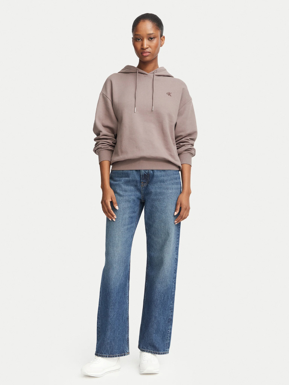 detail Calvin Klein dámska hnedá mikina