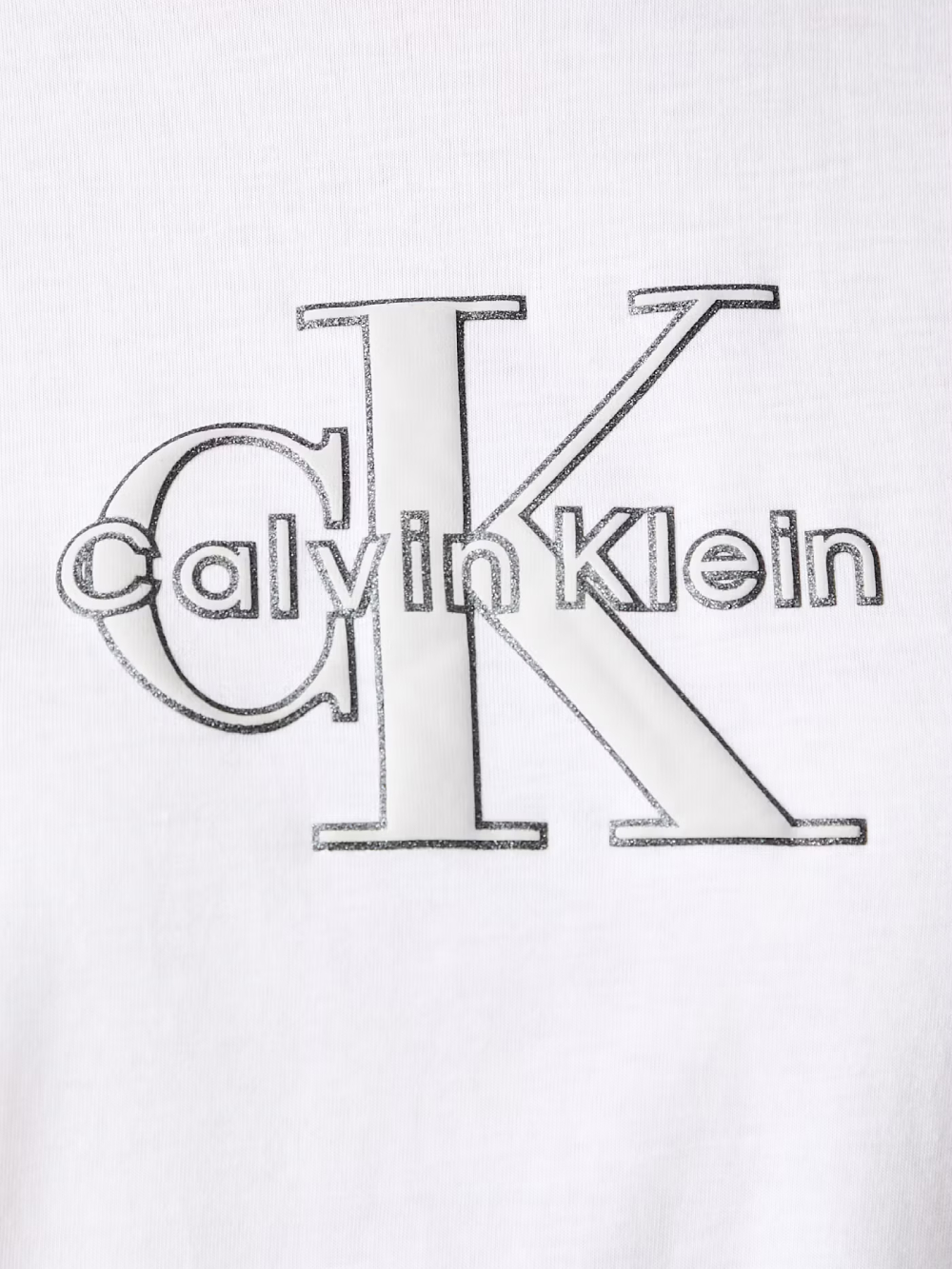 detail Calvin Klein dámske biele tričko