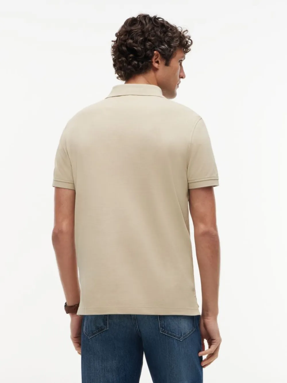 detail Tommy Hilfiger pánske béžové polo tričko