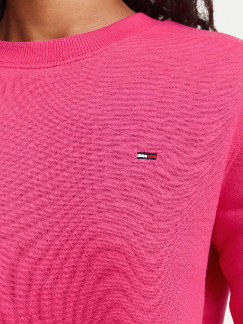 detail Tommy Jeans dámska ružová mikina