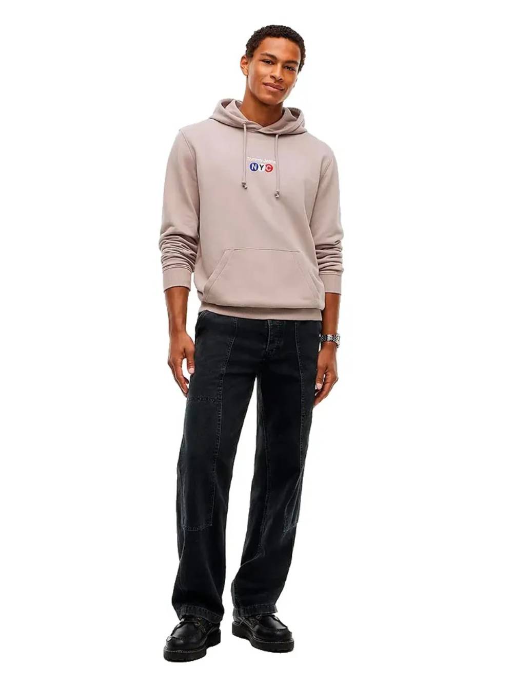 detail Tommy Jeans pánska hnedá mikina