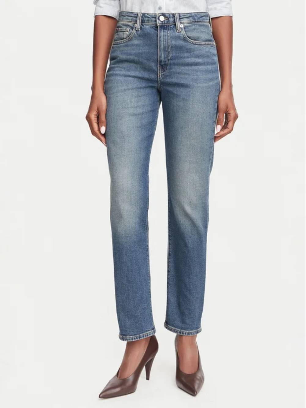 detail Tommy Hilfiger dámske modré džínsy