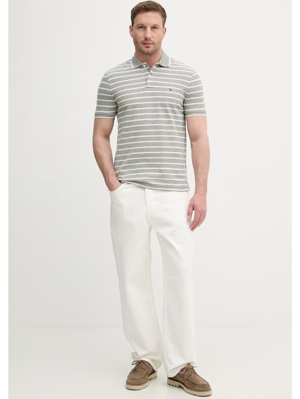 detail Tommy Hilfiger pánske pruhované polo tričko
