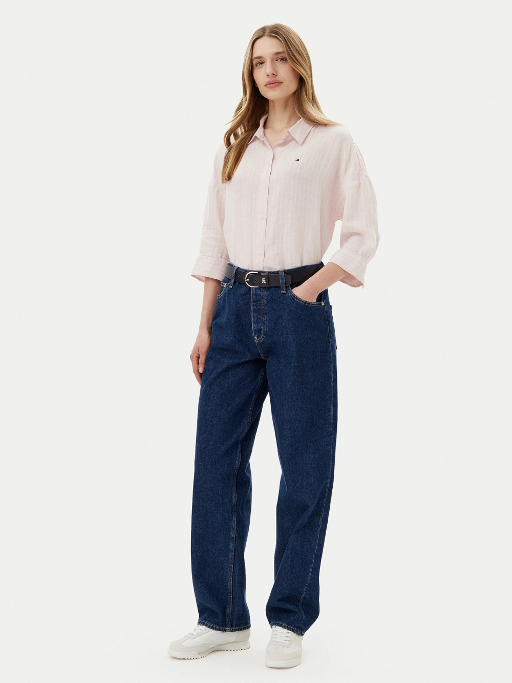 detail Tommy Hilfiger dámska ružová košeľa