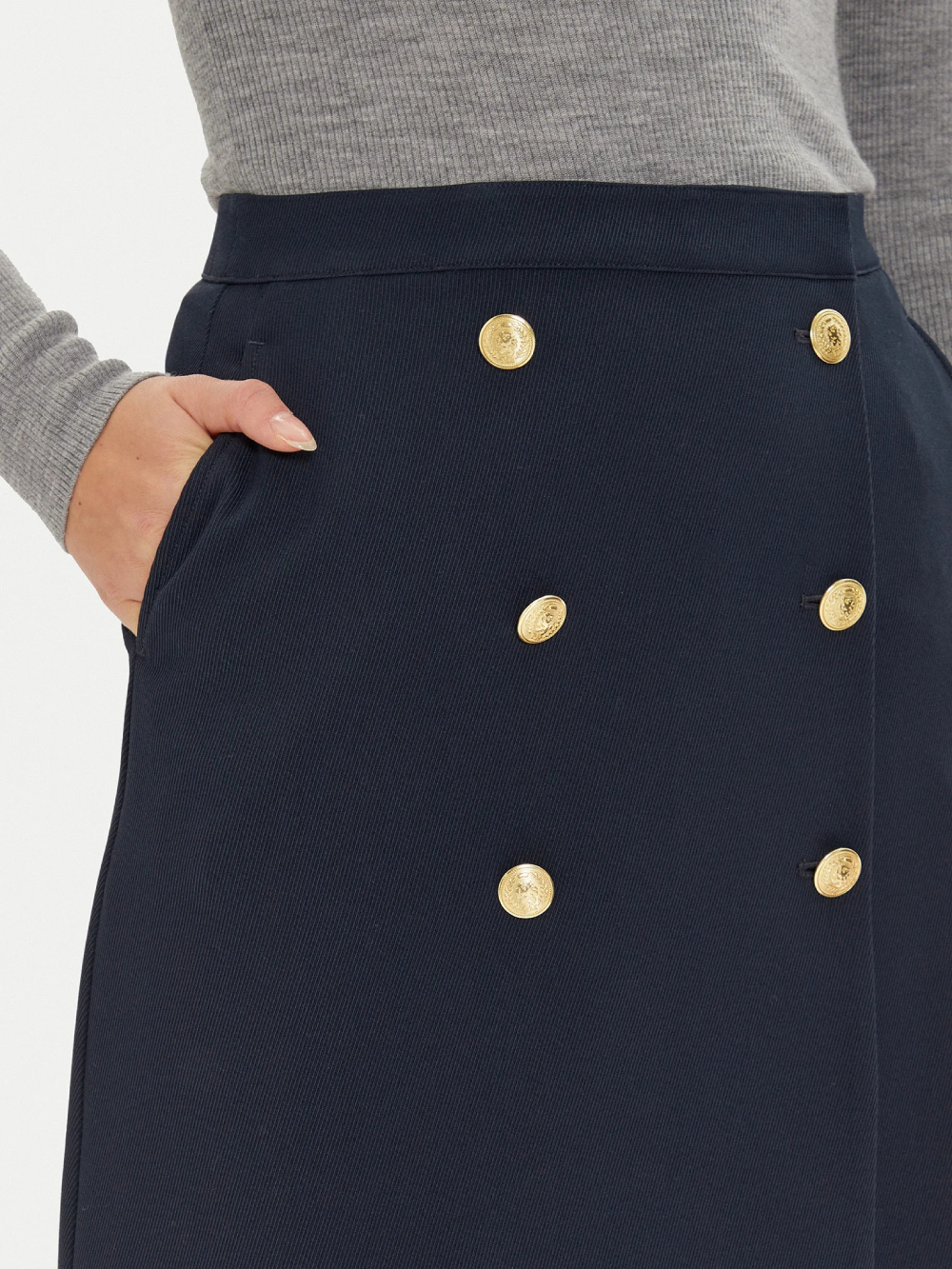 detail Tommy Hilfiger dámska modrá sukňa