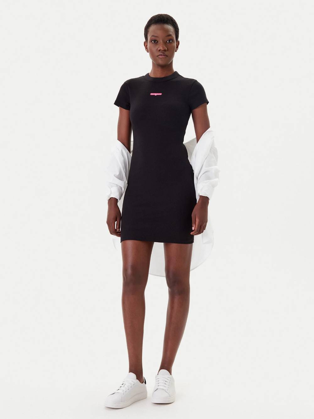 detail TJW SCRIPT MINI RIB DRESS EXT