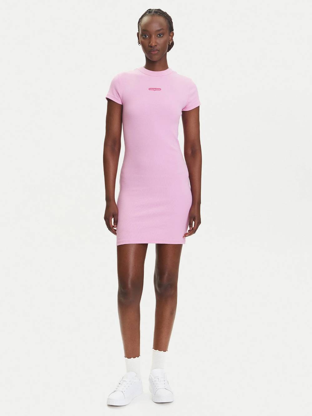 detail TJW SCRIPT MINI RIB DRESS EXT