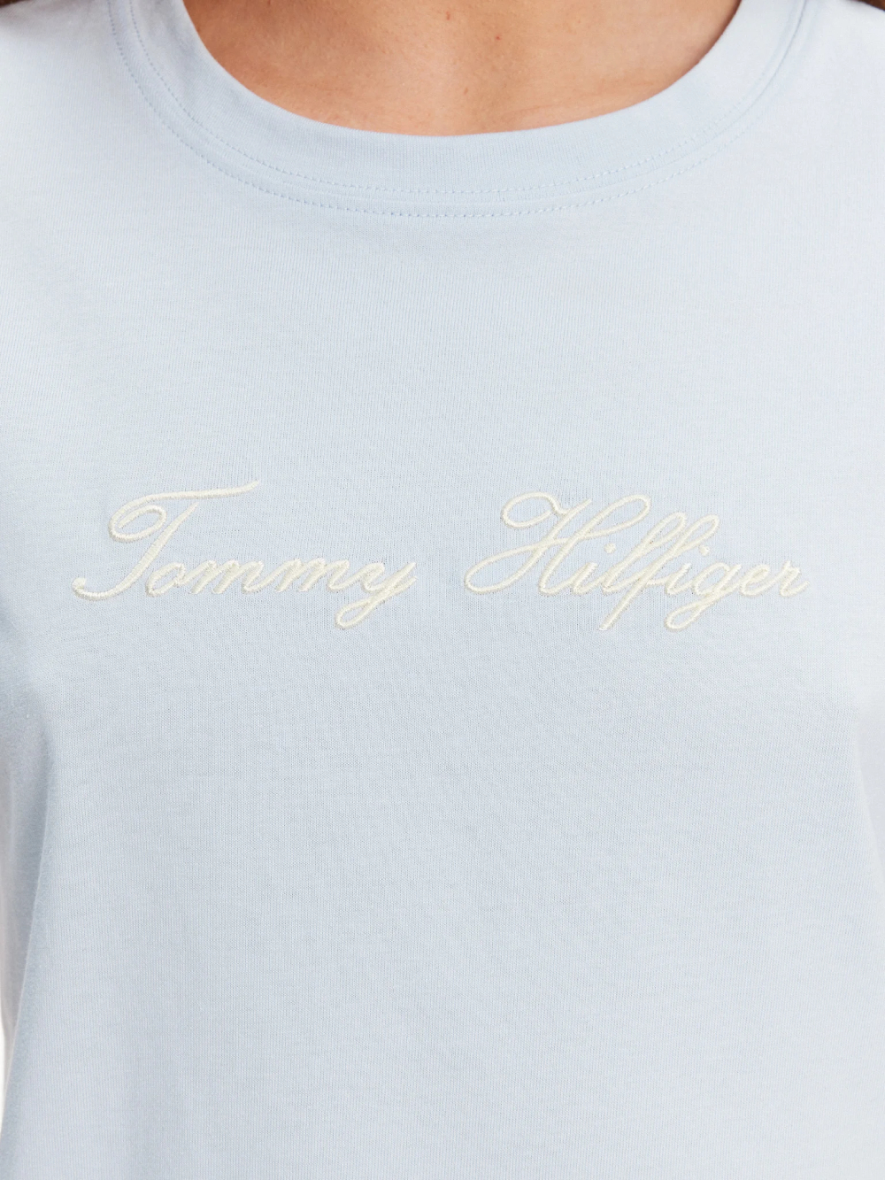 detail Tommy Hilfiger dámske modré tričko