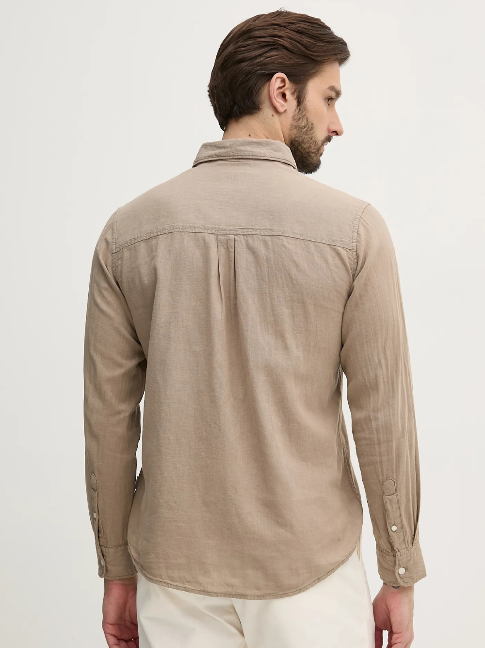 detail Pepe Jeans pánska béžová košeľa Arnau