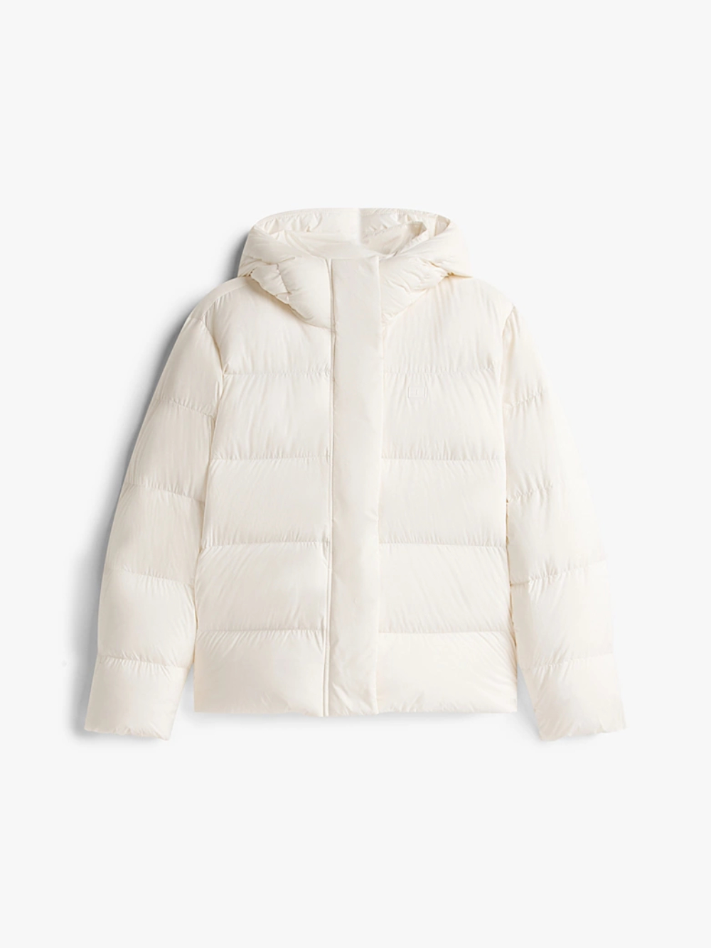 detail Tommy Hilfiger dámska krémová páperová bunda 