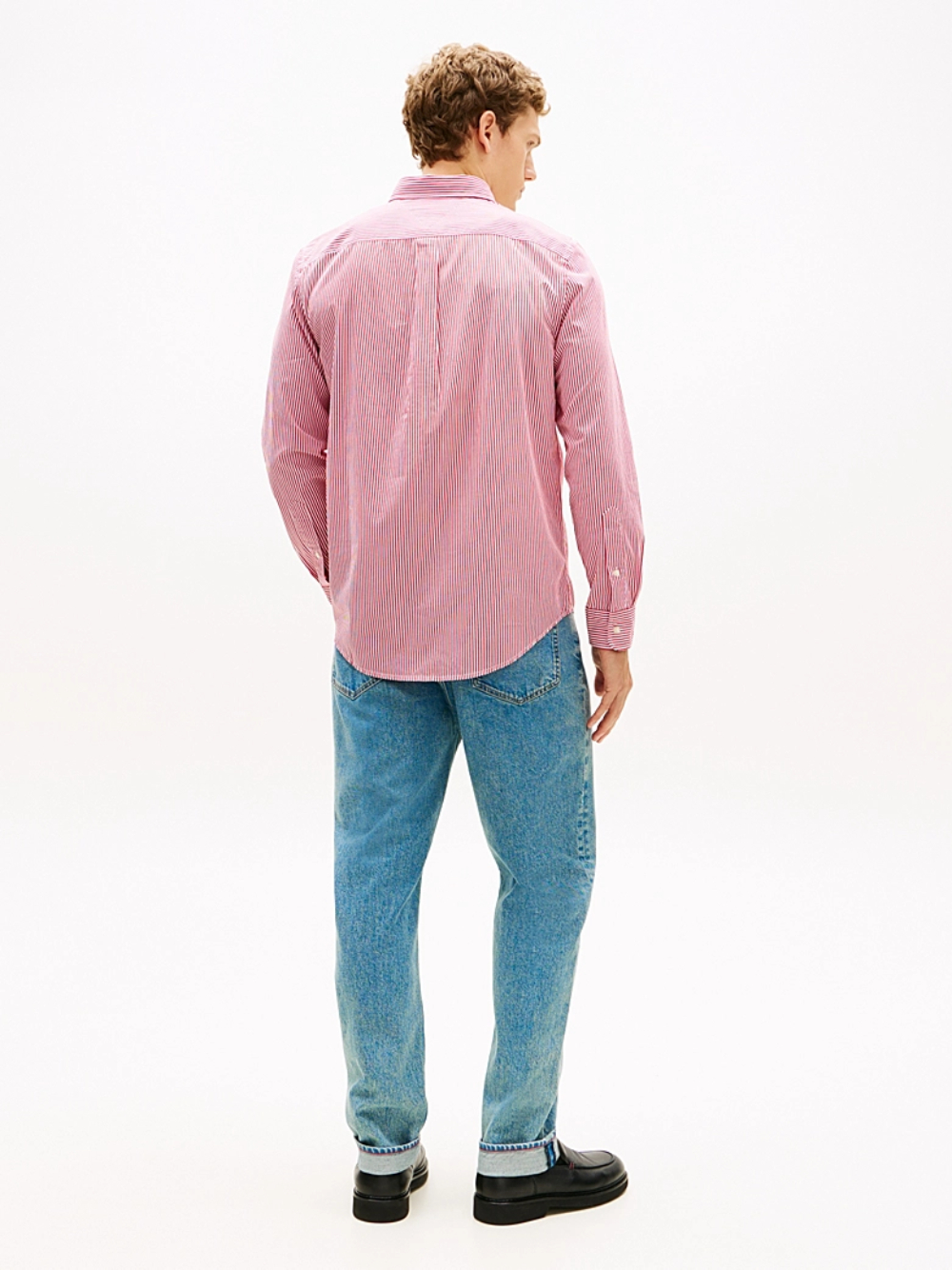 detail Tommy Hilfiger pánska ružová košeľa