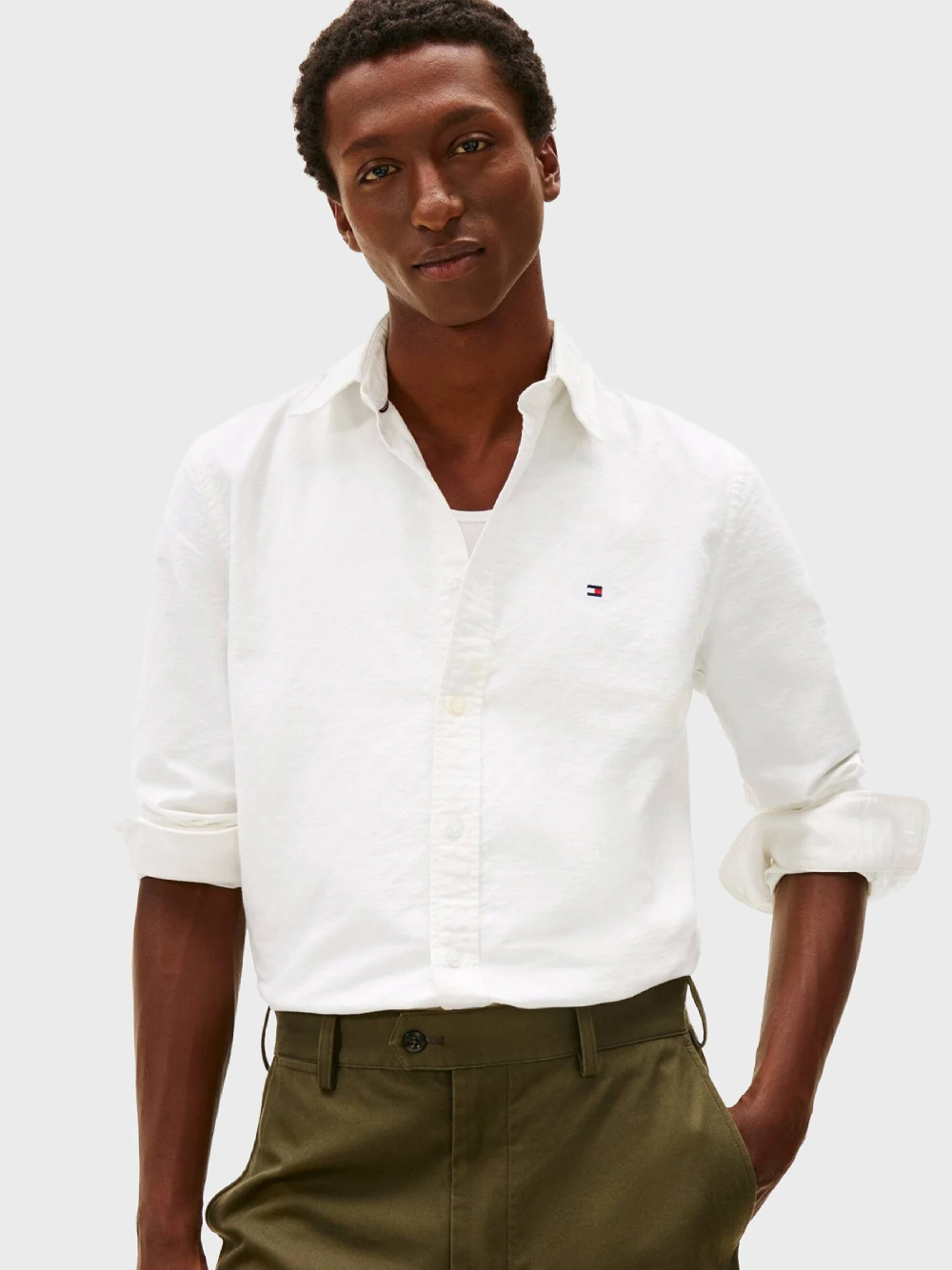 detail Tommy Hilfiger pánska biela košeľa
