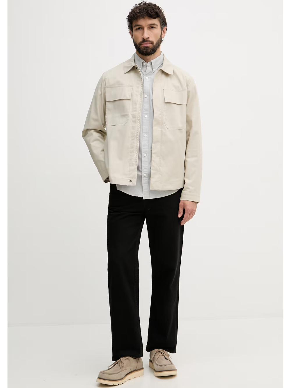 detail Calvin Klein pánska šedozelená košeľa