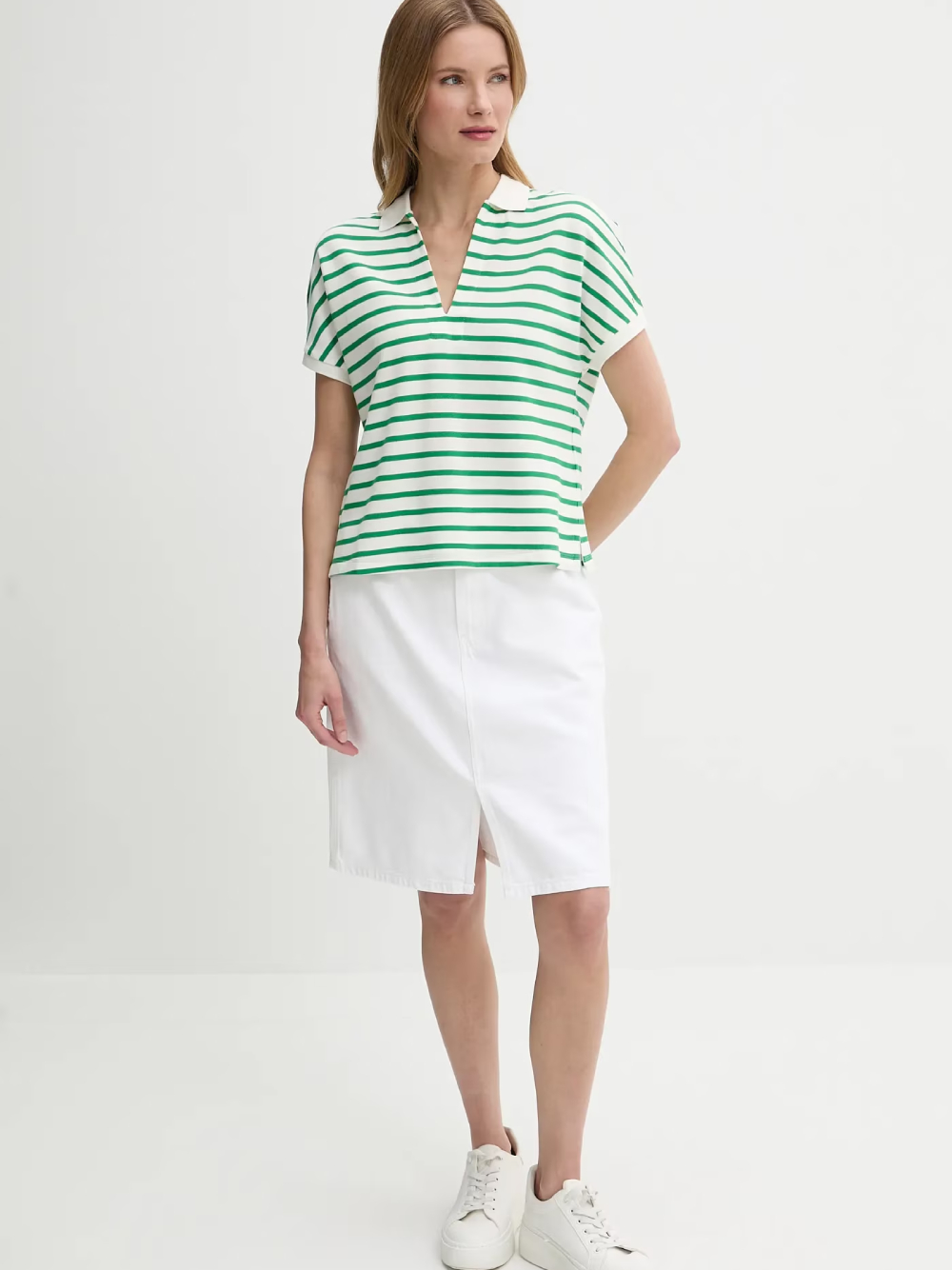 detail Tommy Hilfiger dámske pruhované polo tričko