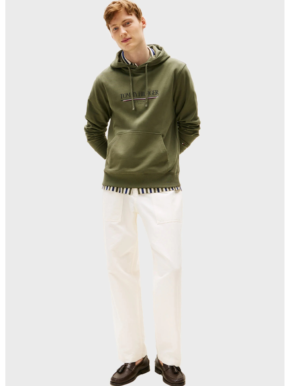 detail   Tommy Hilfiger pánska zelená mikina