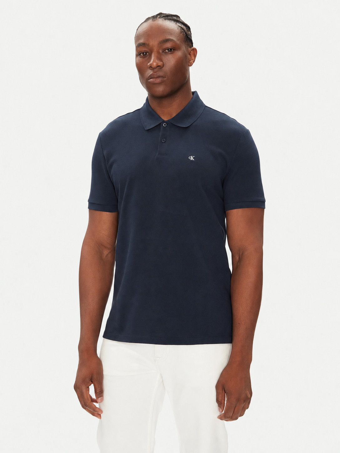 detail   Calvin Klein pánske tmavo modré polo tričko