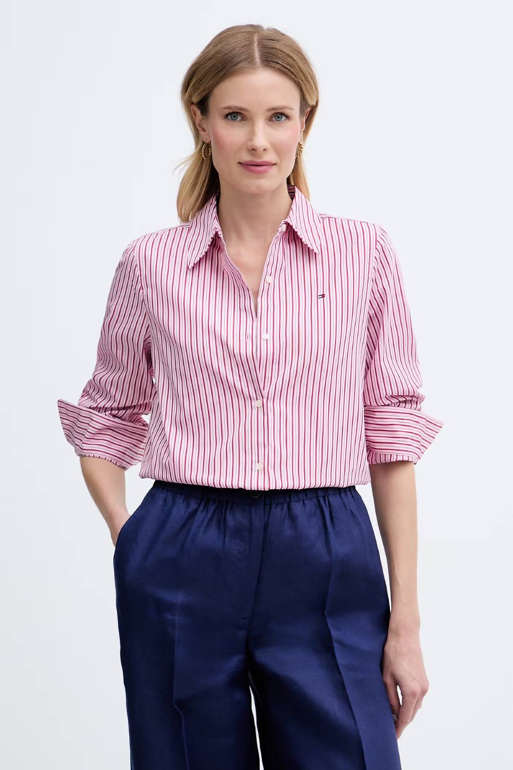 detail Tommy Hilfiger dámska pruhovaná košeľa