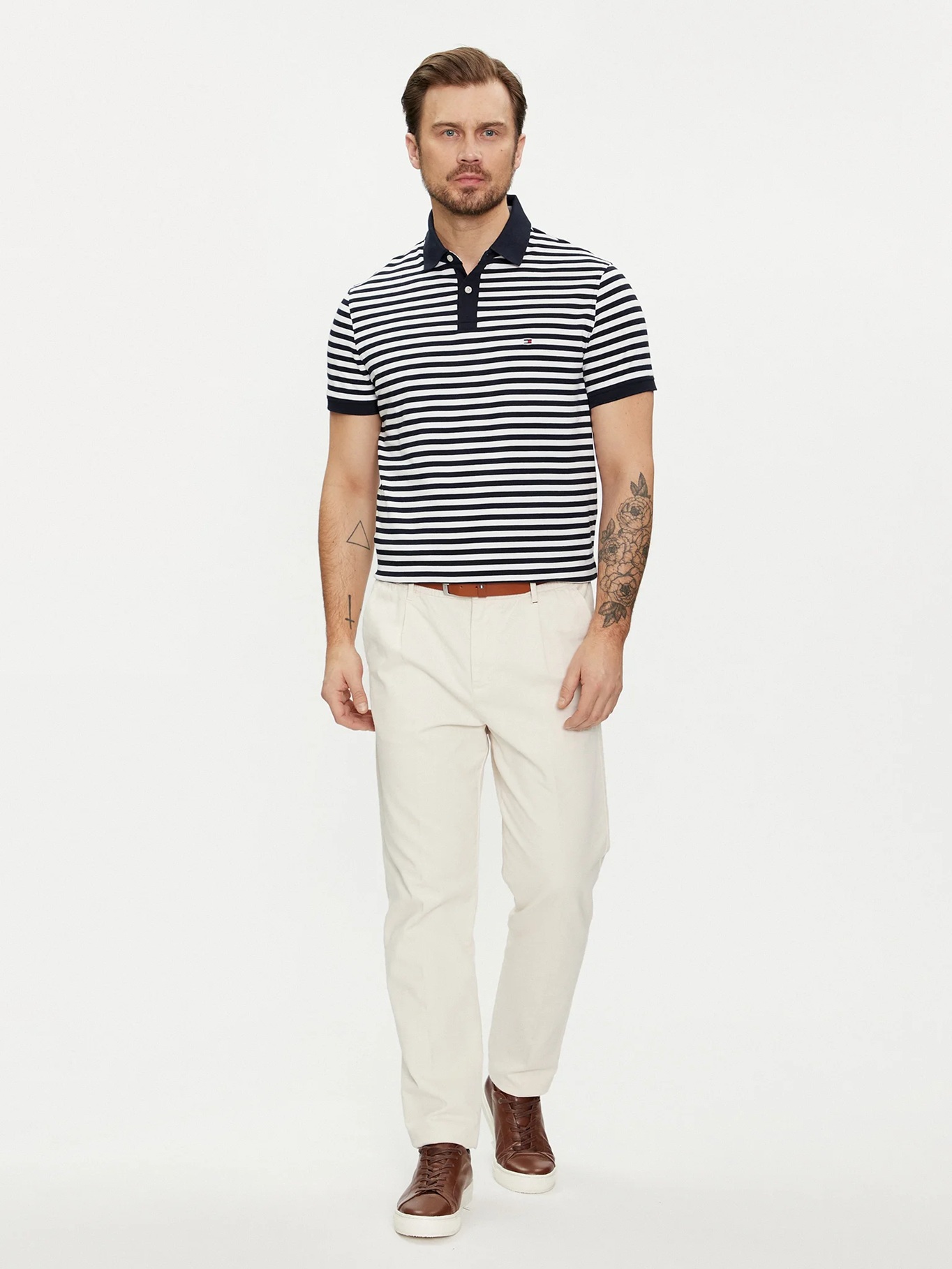 detail Tommy Hilfiger pánske pruhované polo tričko