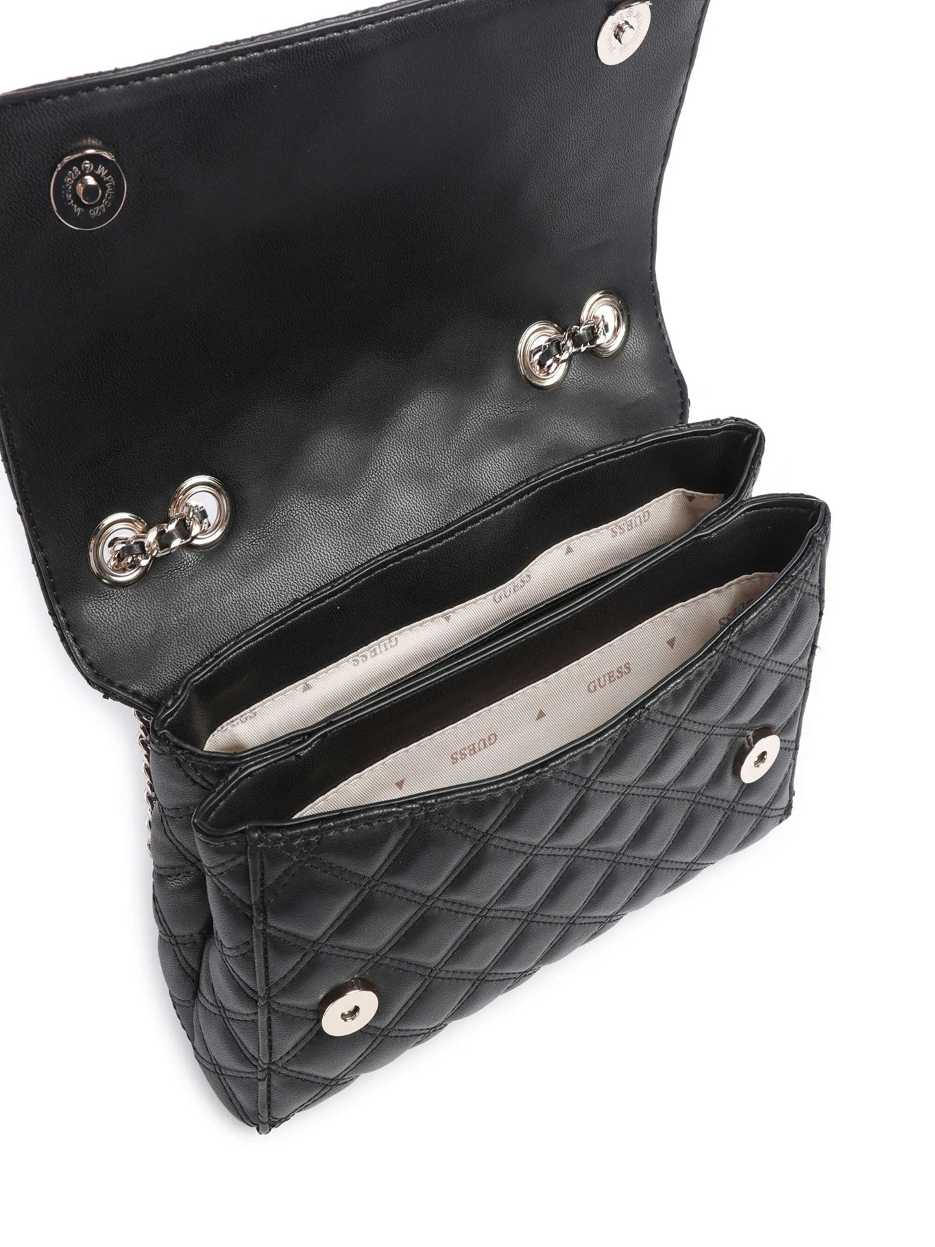 detail Guess dámska čierna kabelka cez rameno
