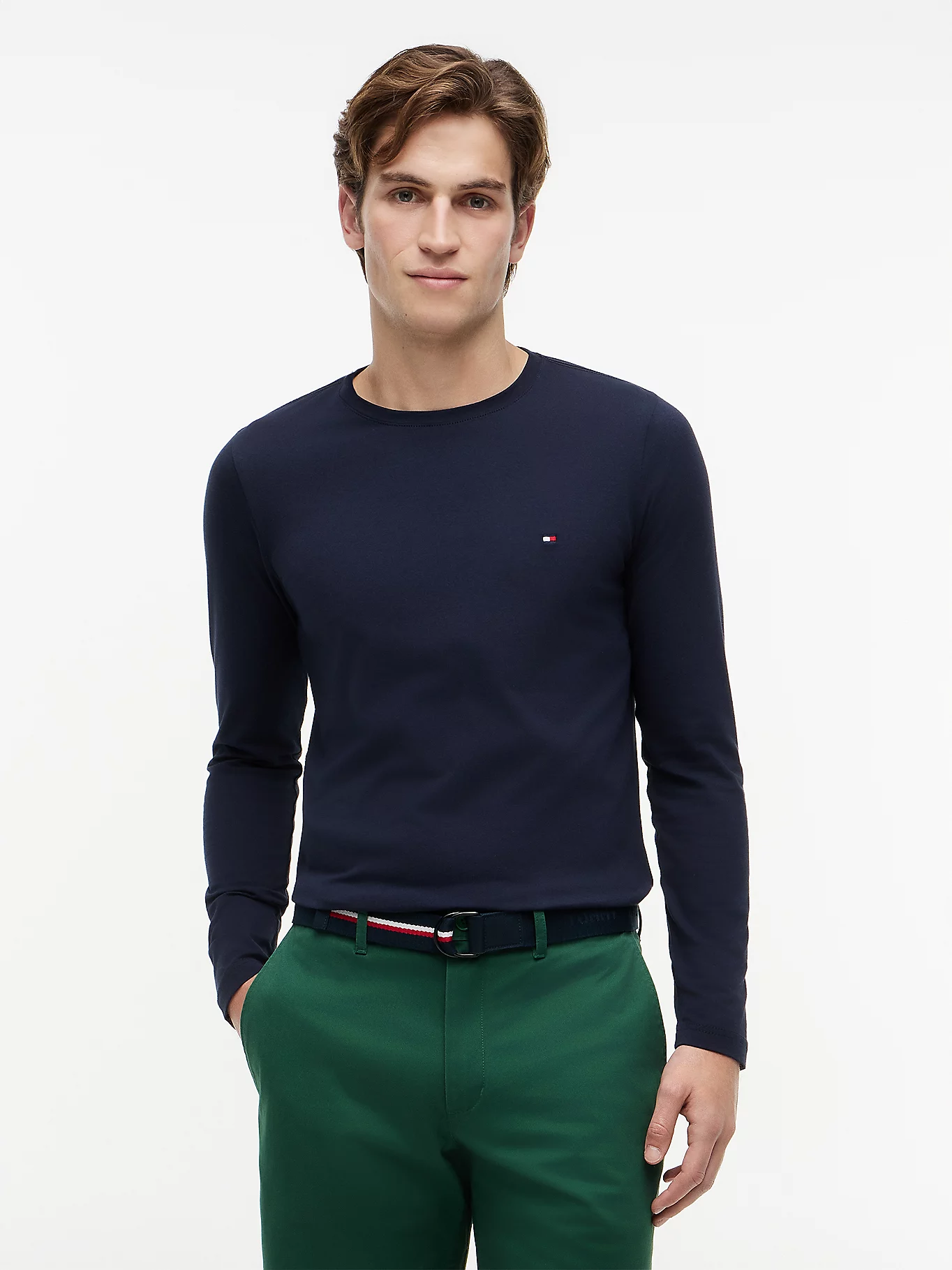 detail Tommy Hilfiger pánske tmavo modré tričko