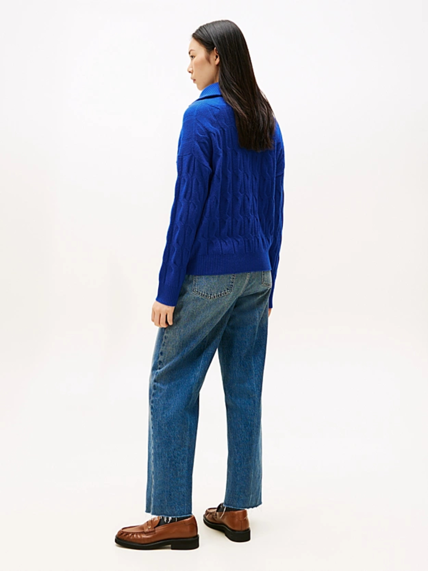 detail SOFT WOOL CABLE 1/2 ZIP LS SWT