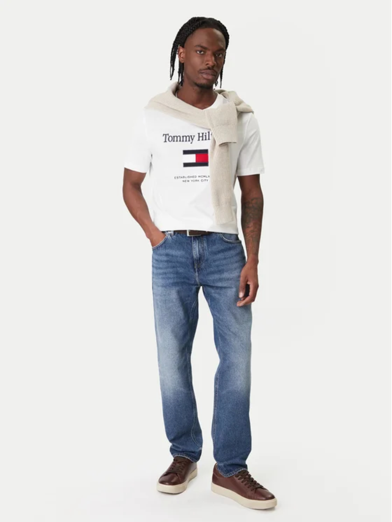 detail Tommy Hilfiger pánske modré džínsy
