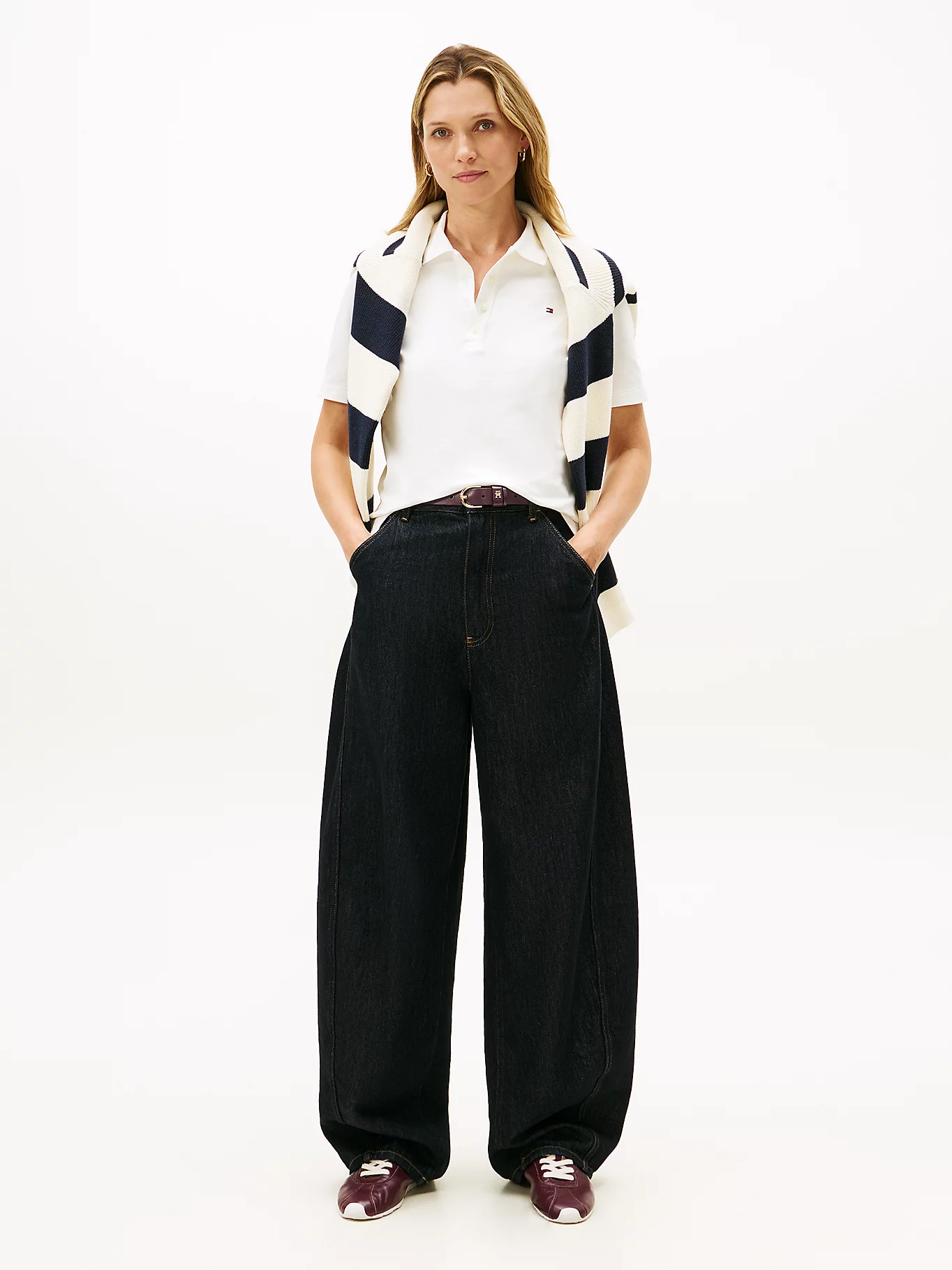 detail Tommy Hilfiger dámska biele polo tričko