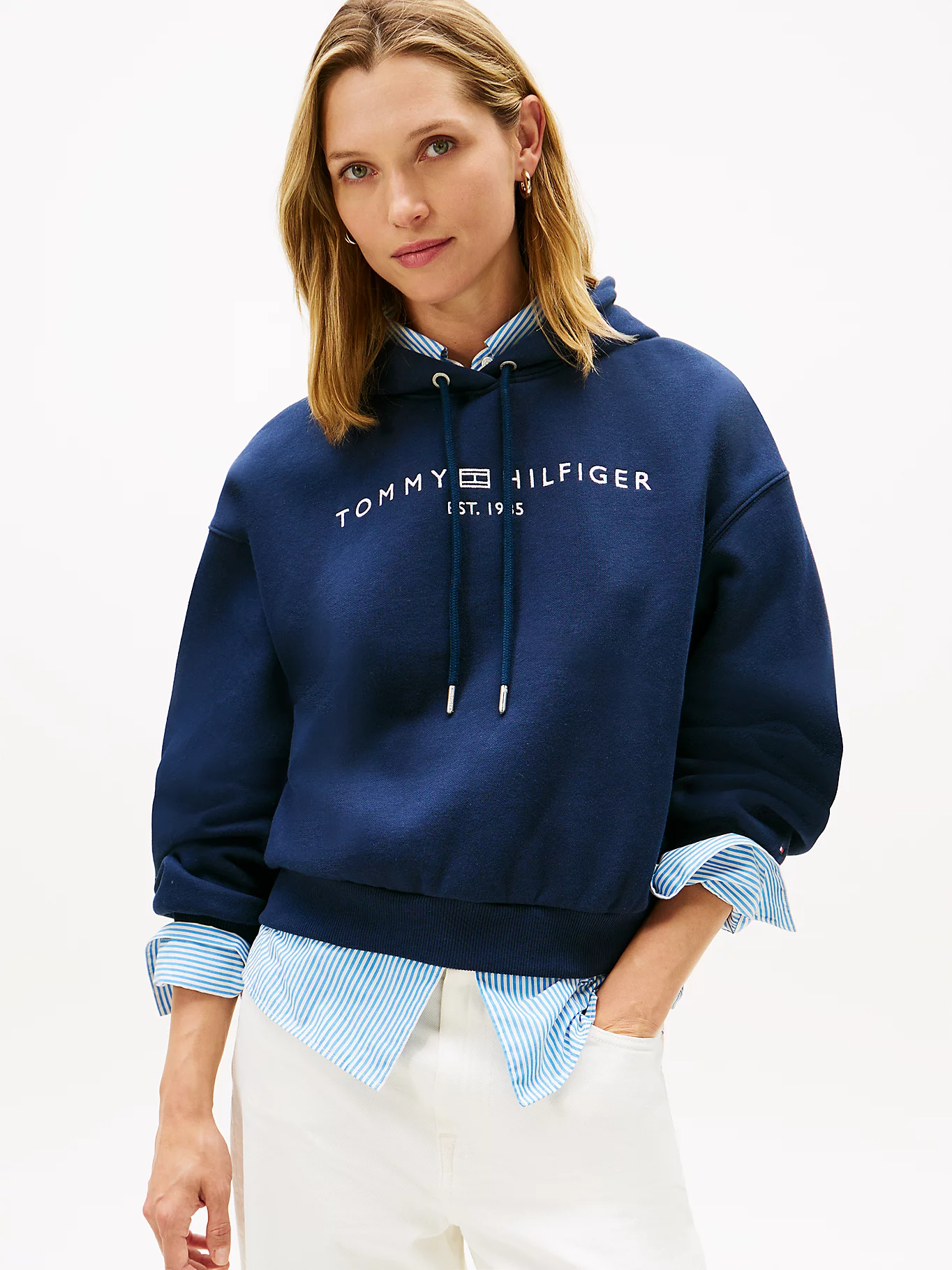 detail Tommy Hilfiger dámska modrá mikina