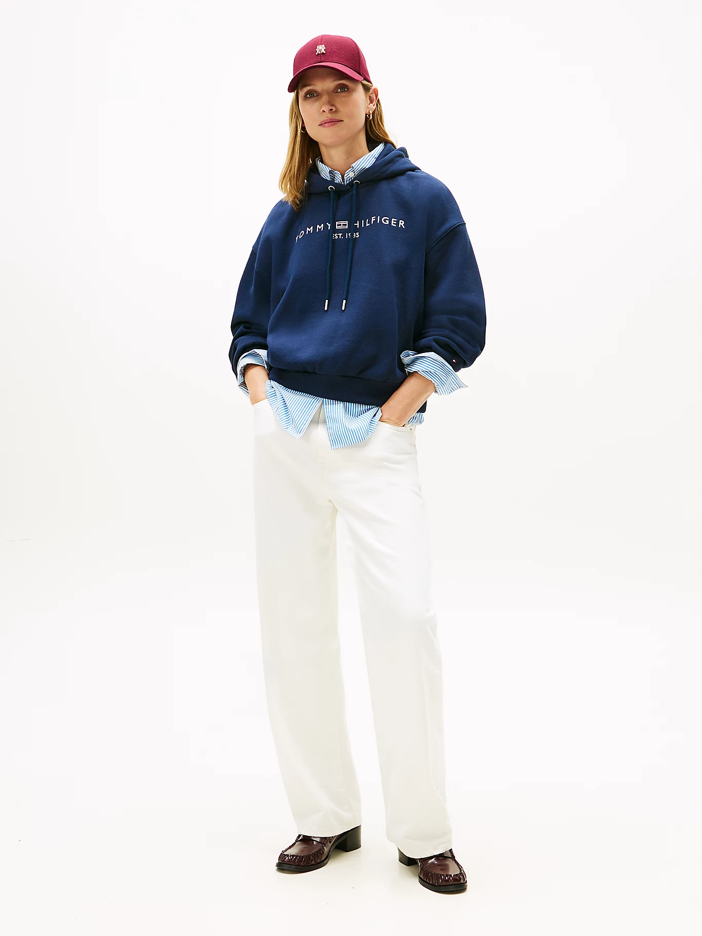 detail Tommy Hilfiger dámska modrá mikina