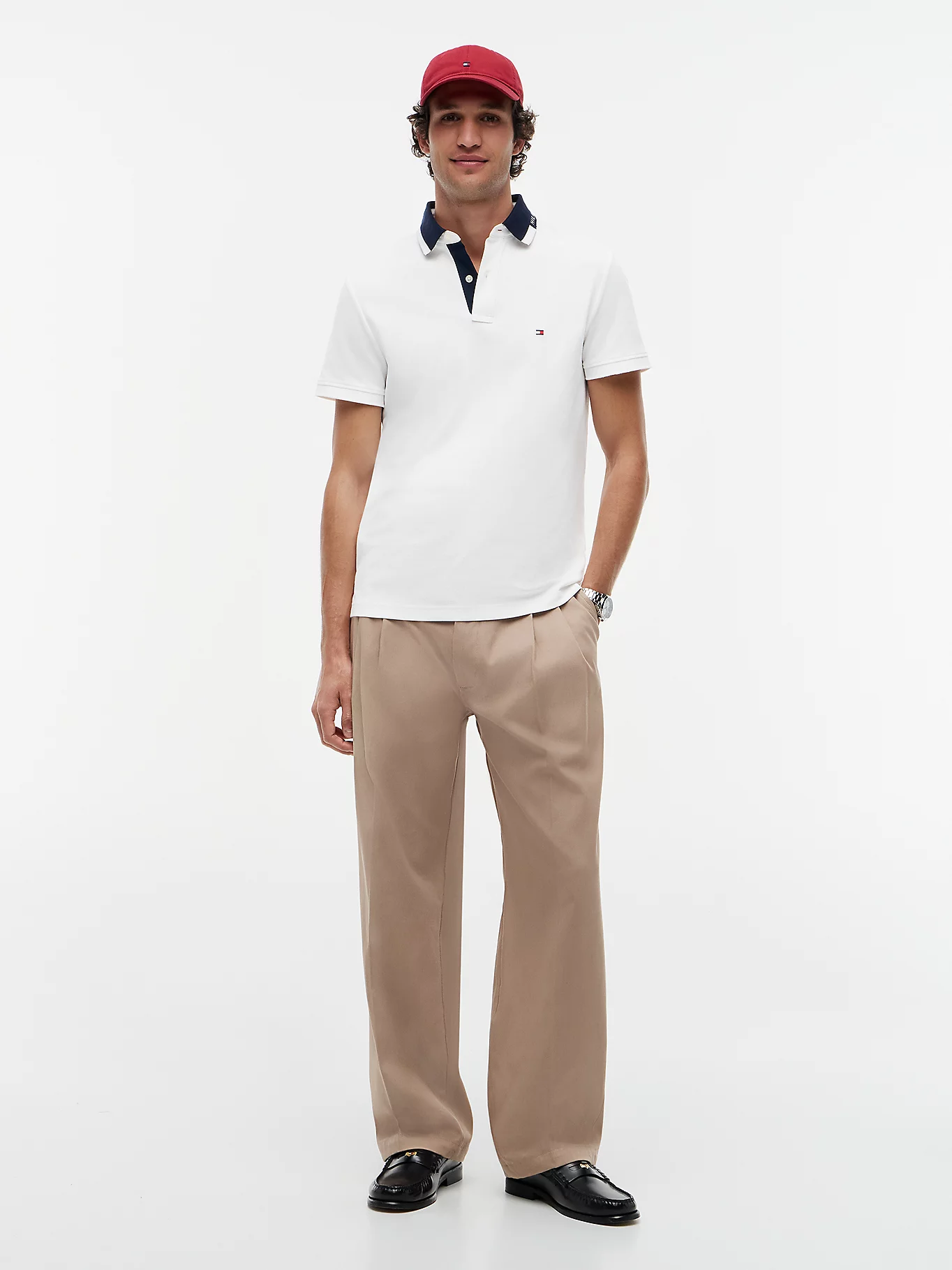 detail Tommy Hilfiger pánske biele polo tričko