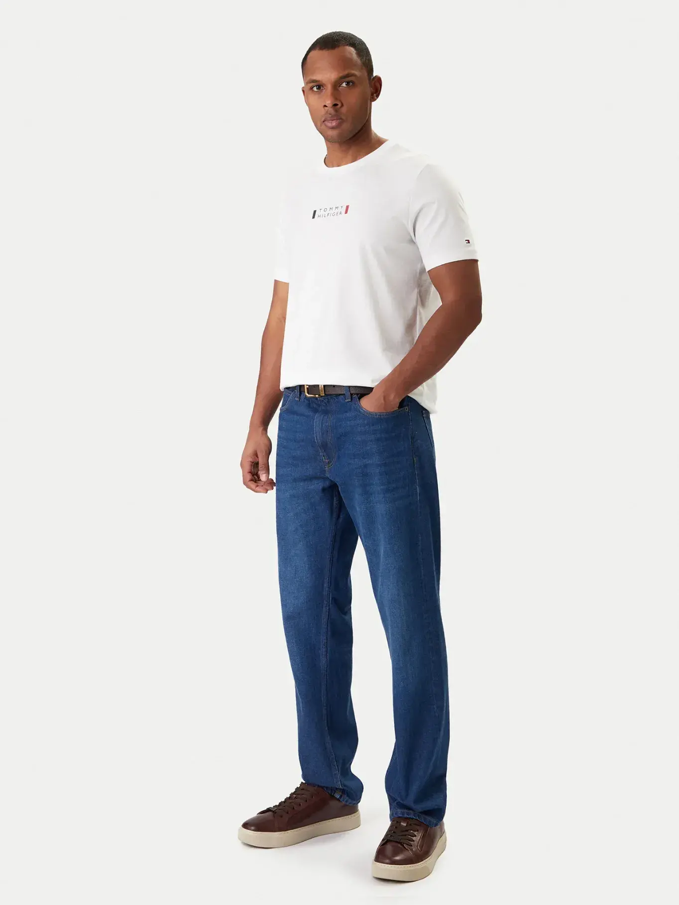 detail Tommy Hilfiger pánske biele tričko