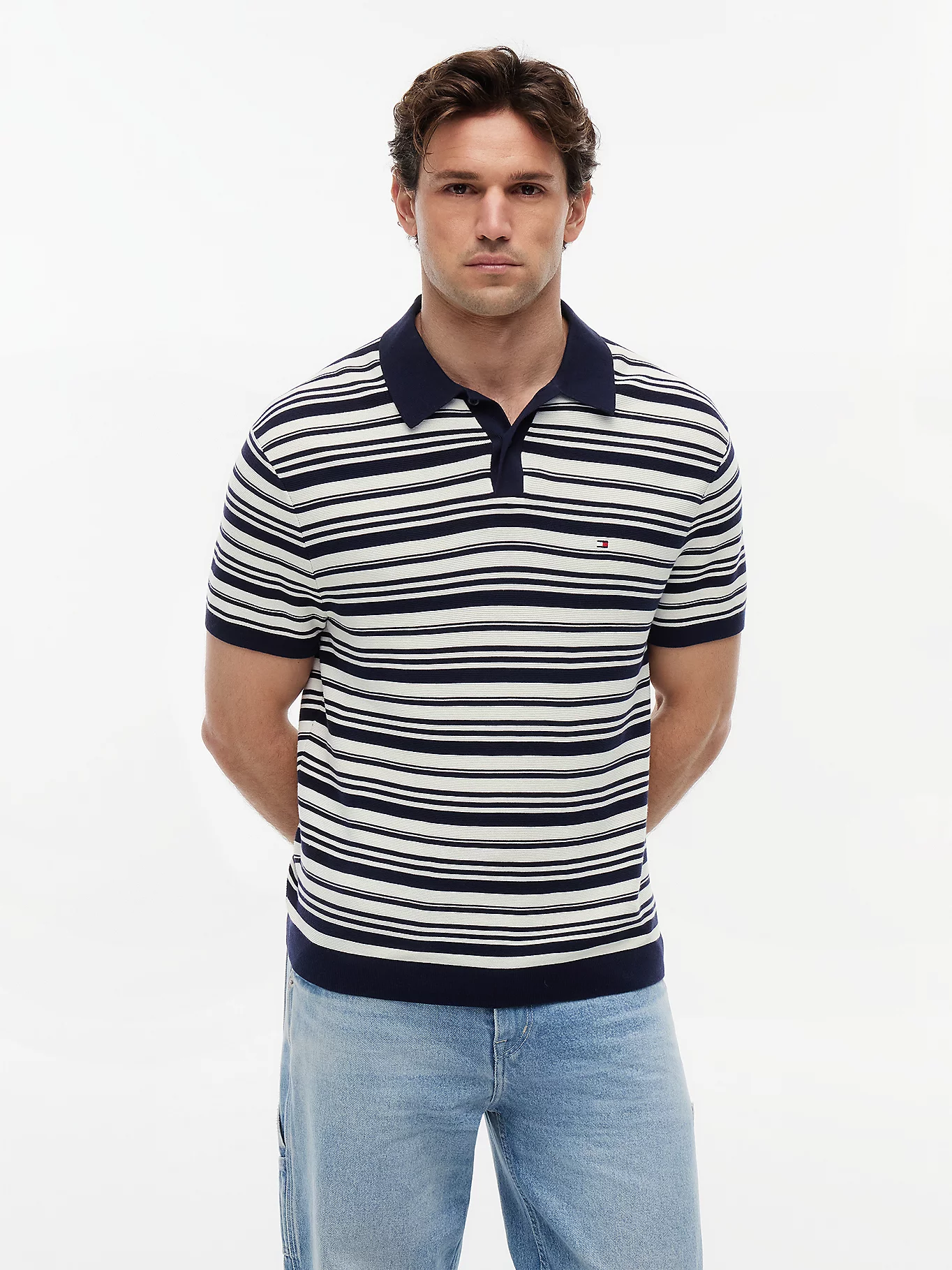 detail Tommy Hilfiger pánske pruhované polo tričko
