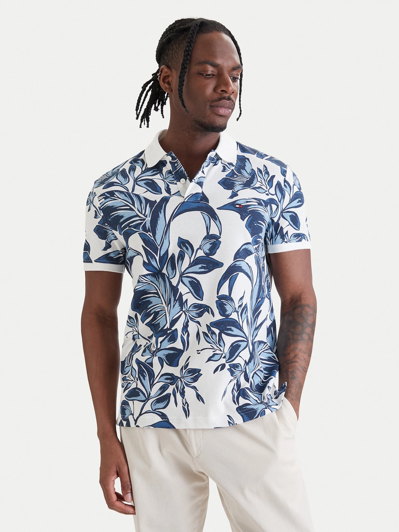 detail Tommy Hilfiger pánske vzorované polo tričko