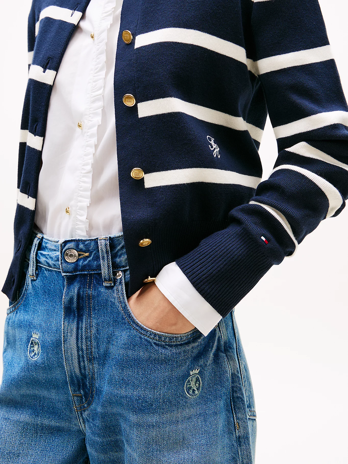 detail Tommy Hilfiger dámsky bavlnený kardigan