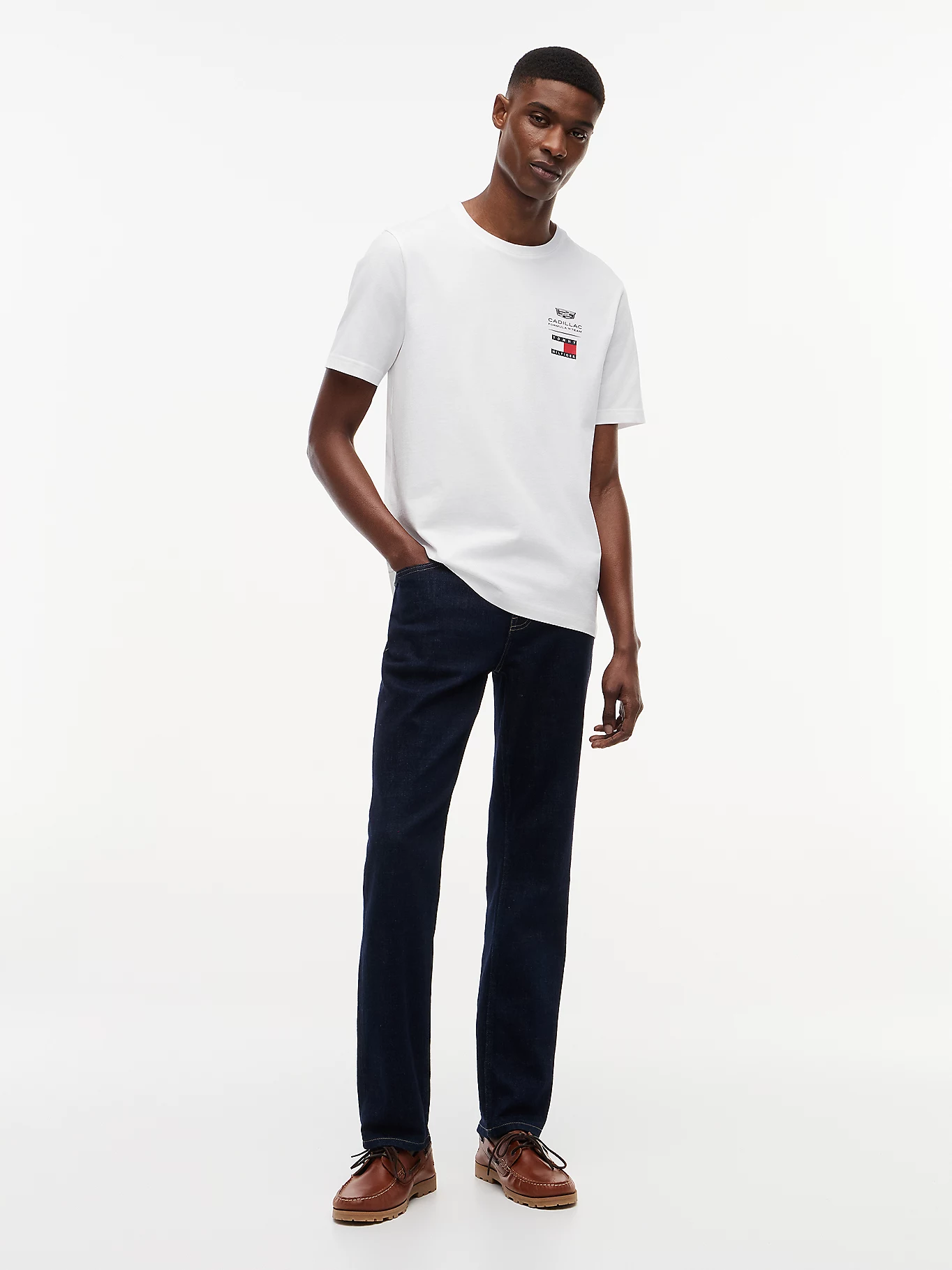 detail Tommy Hilfiger pánske biele tričko
