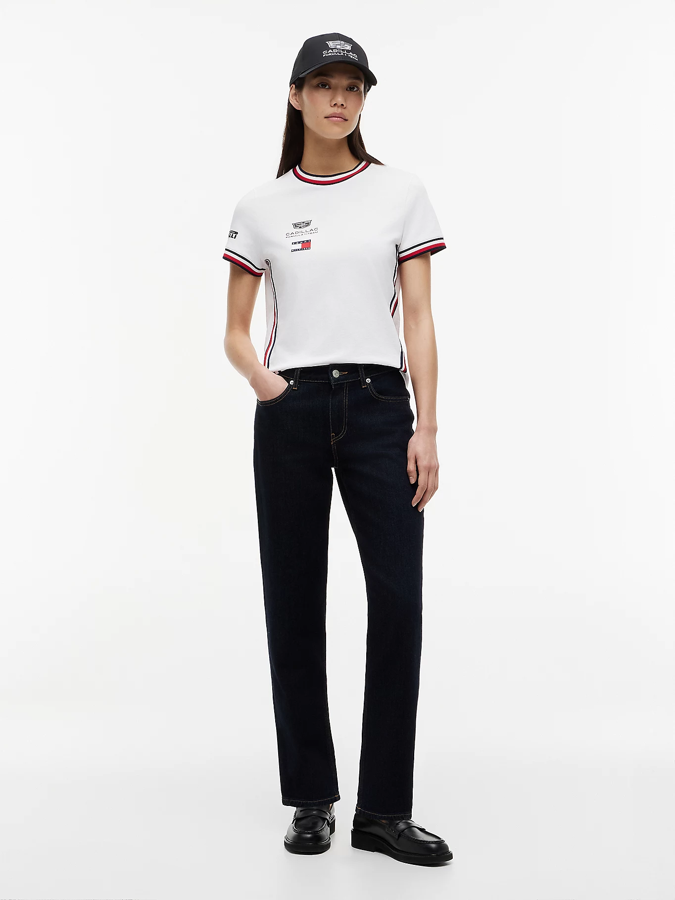 detail Tommy Hilfiger dámske biele tričko