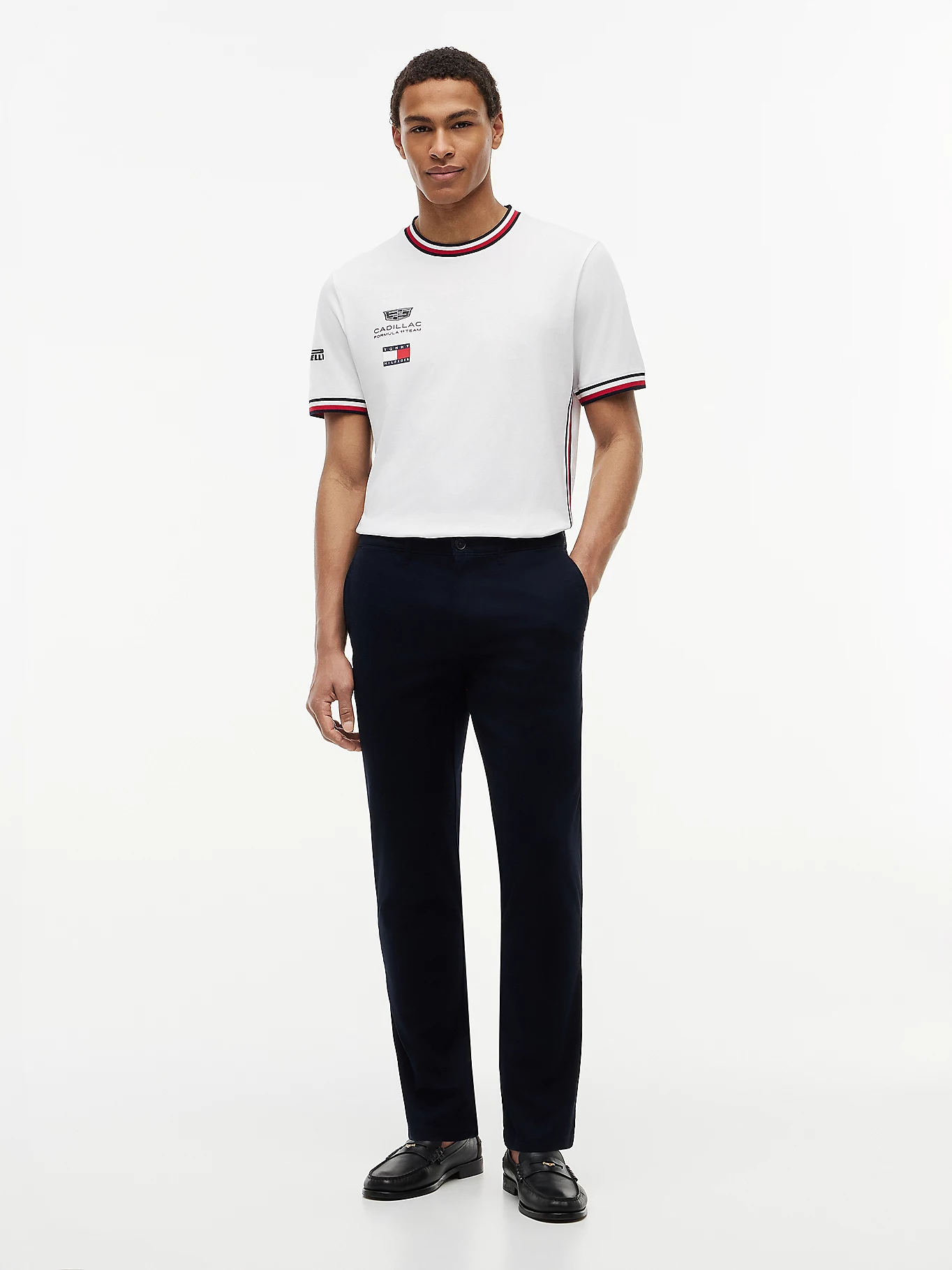 detail Tommy Hilfiger pánske biele tričko