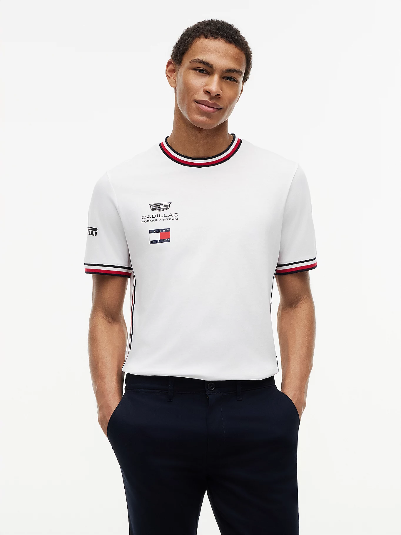 detail Tommy Hilfiger pánske biele tričko