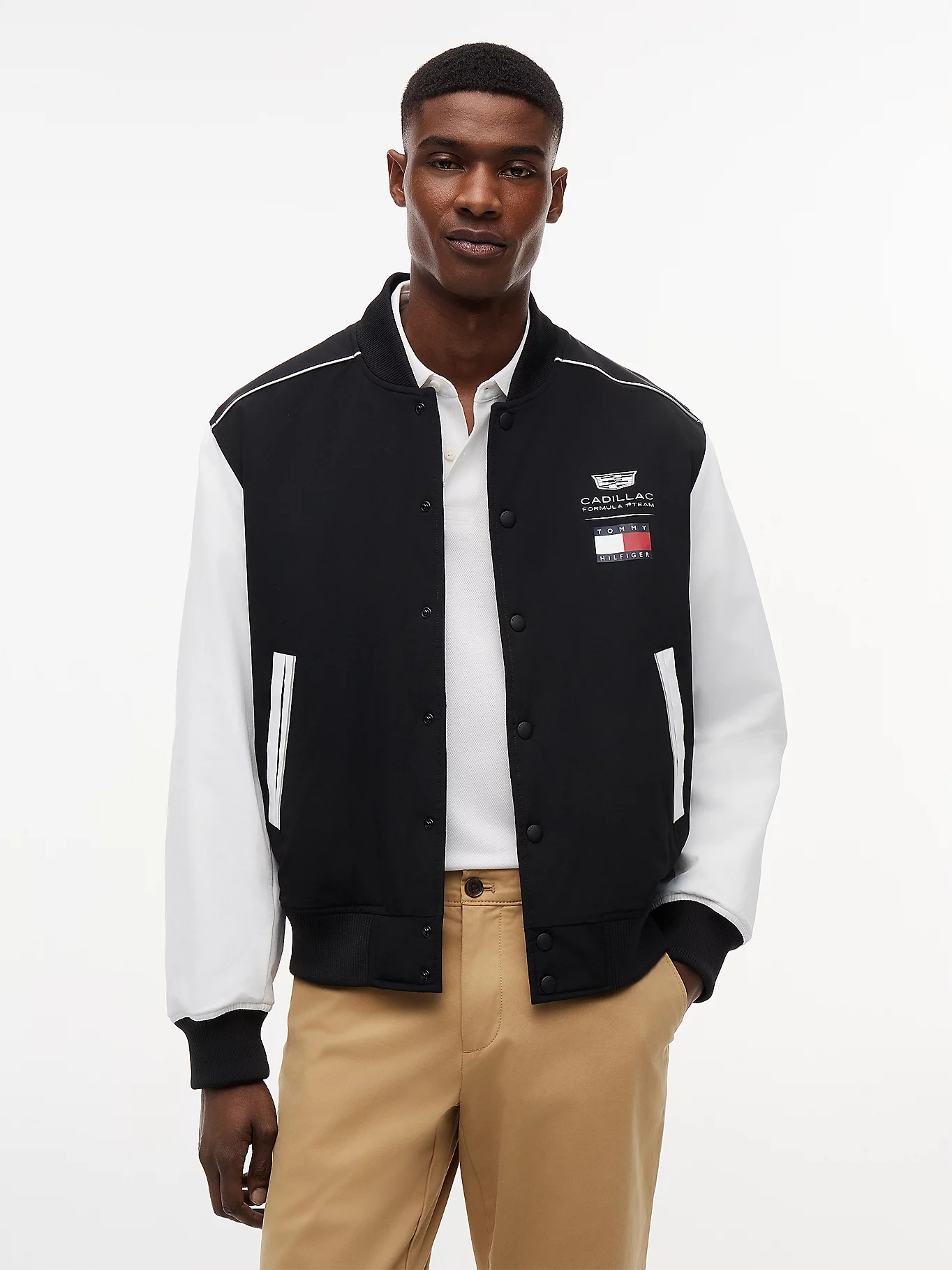detail Tommy Hilfiger pánsky čiernobiely bomber