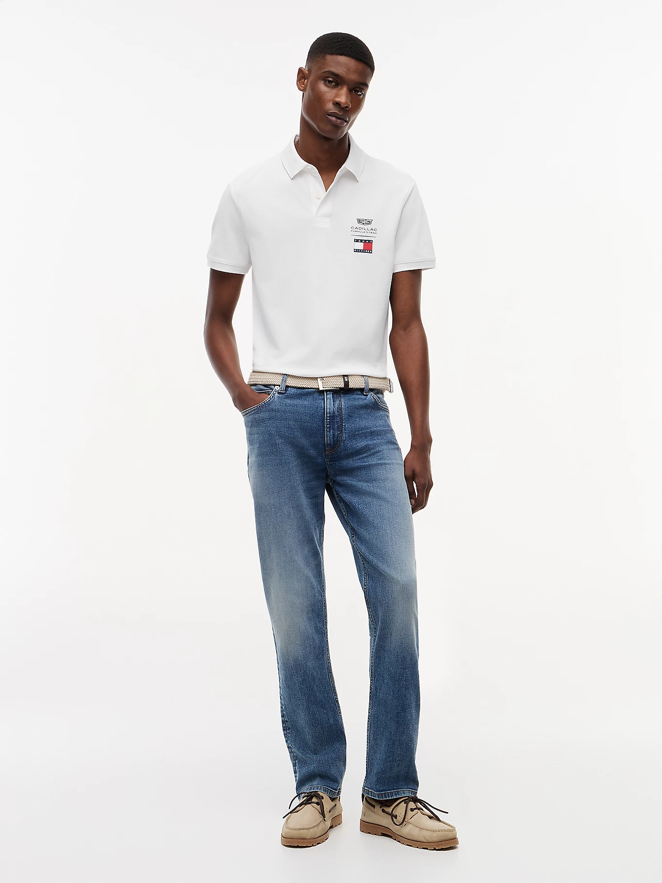 detail Tommy Hilfiger pánske biele polo tričko