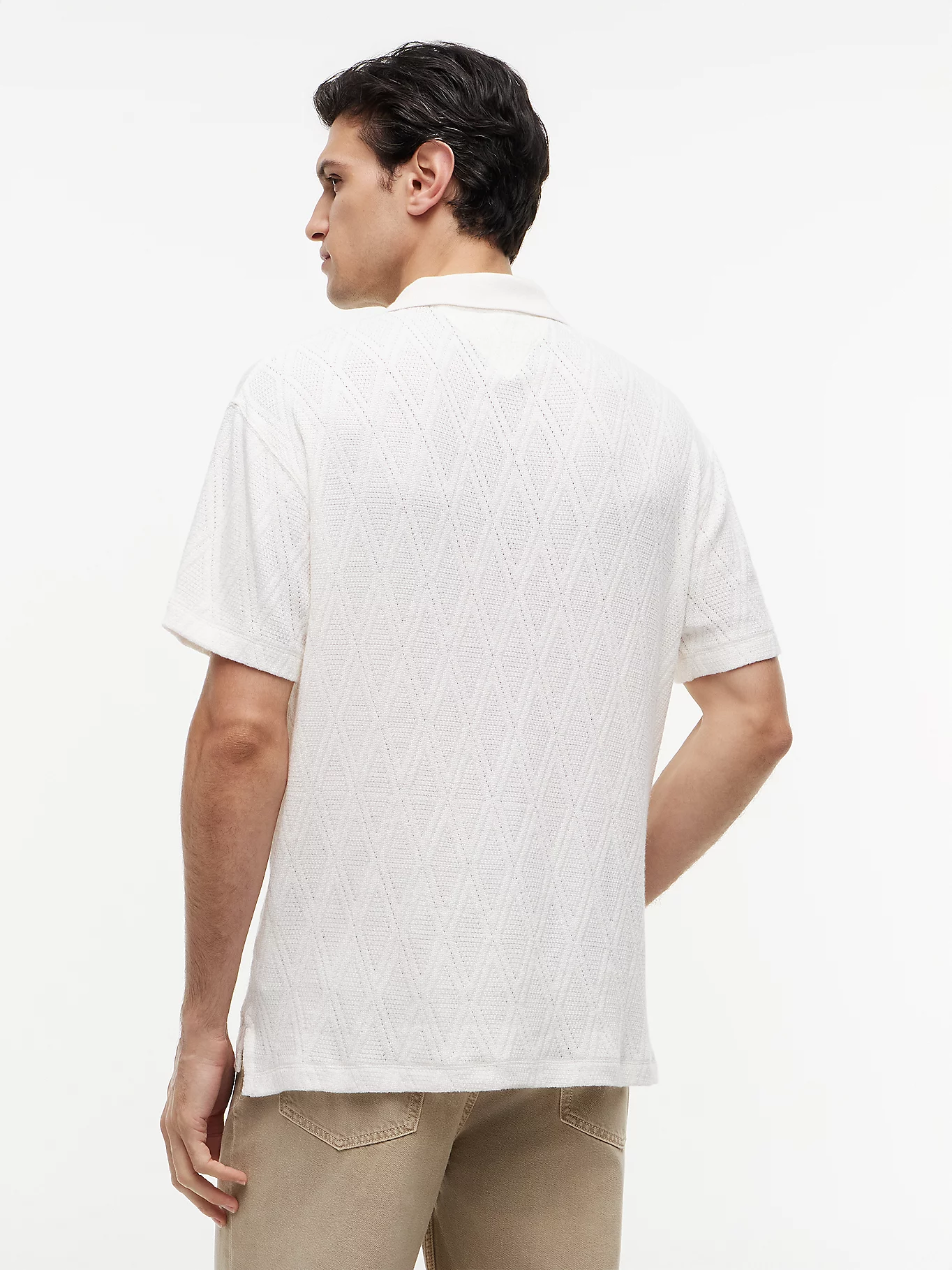 detail Tommy Hilfiger pánske krémové polo tričko