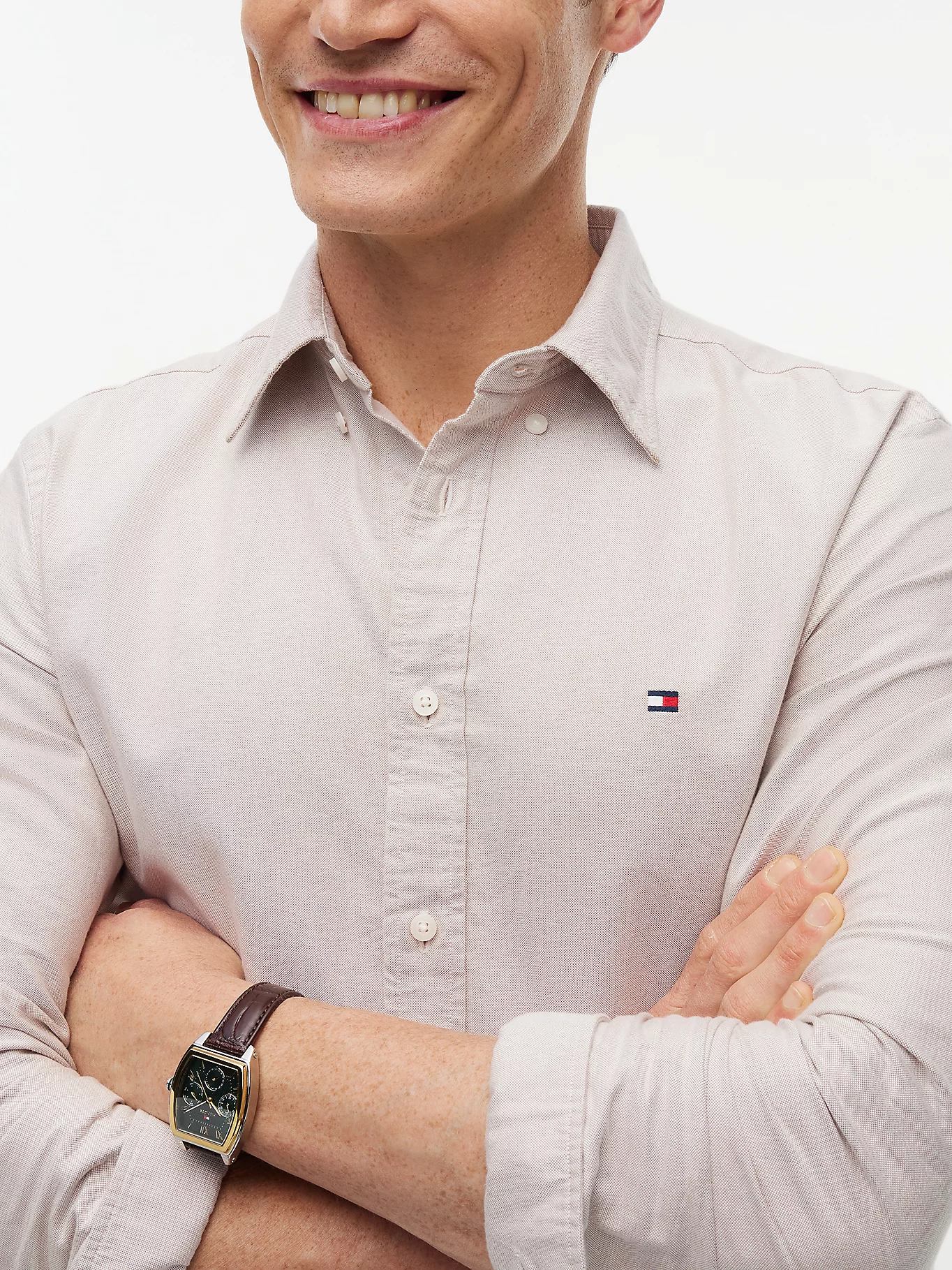 detail Tommy Hilfiger pánska béžová košeľa