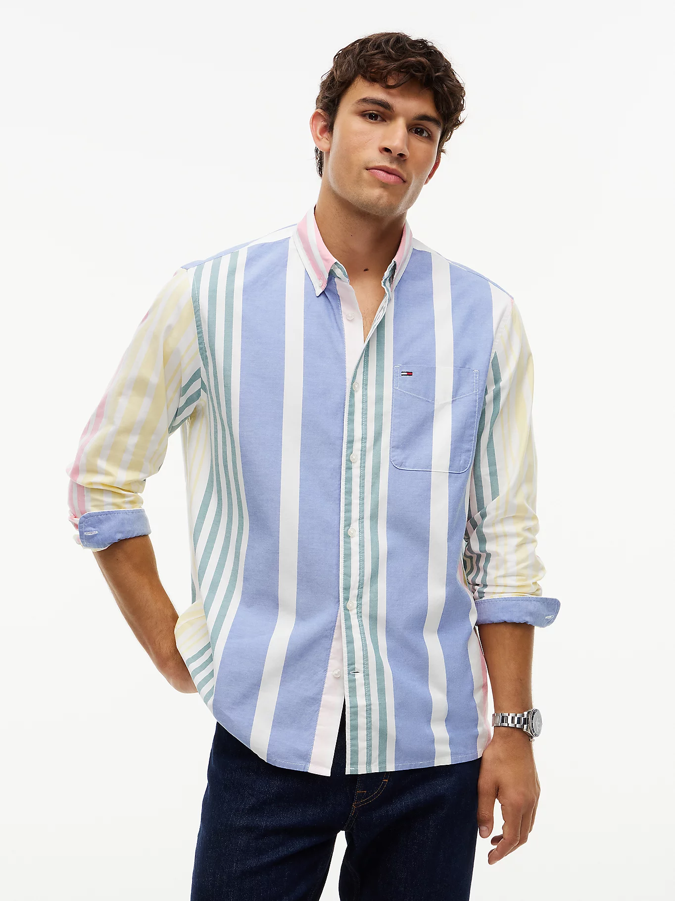 detail Tommy Hilfiger pánska pruhovaná košeľa