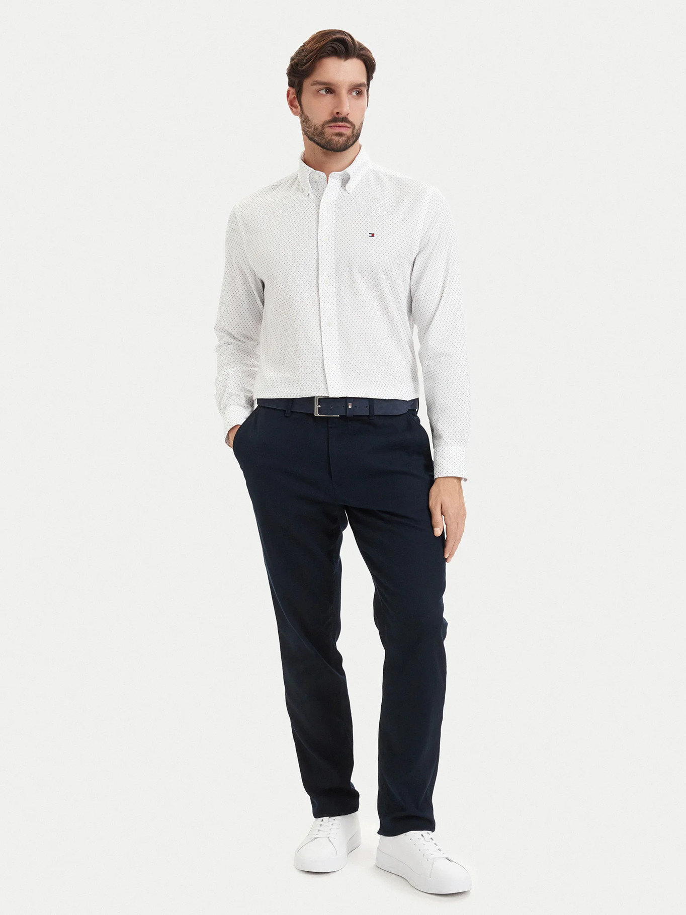 detail Tommy Hilfiger pánska biela košeľa