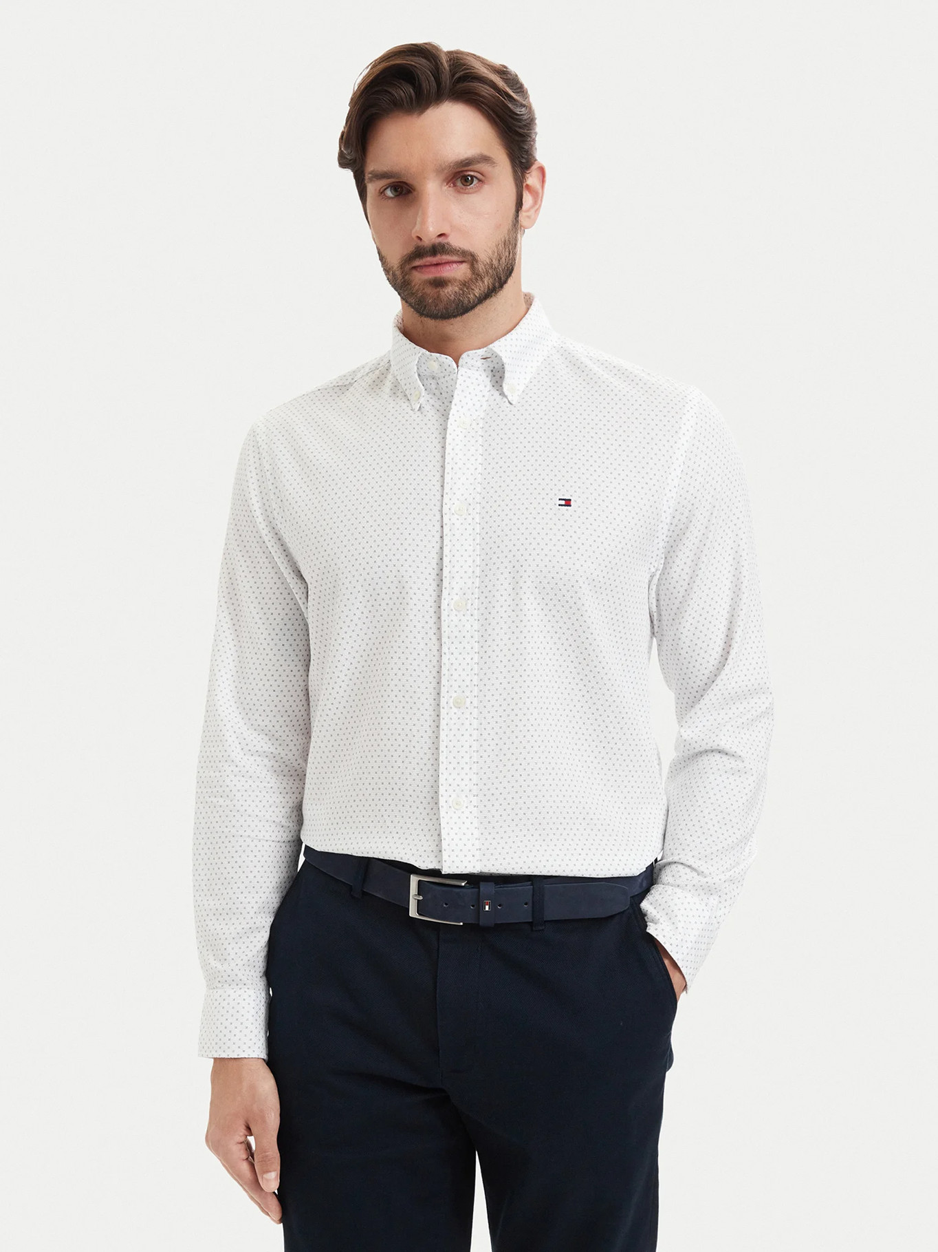 detail Tommy Hilfiger pánska biela košeľa