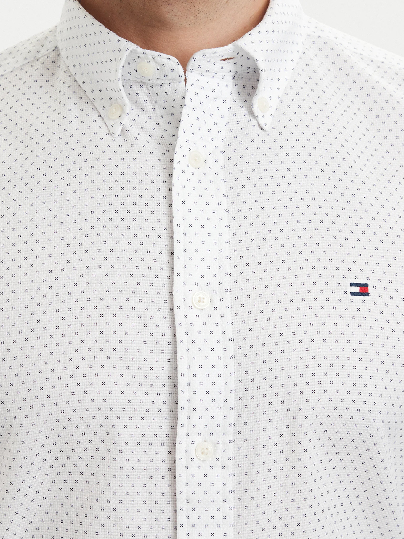 detail Tommy Hilfiger pánska biela košeľa
